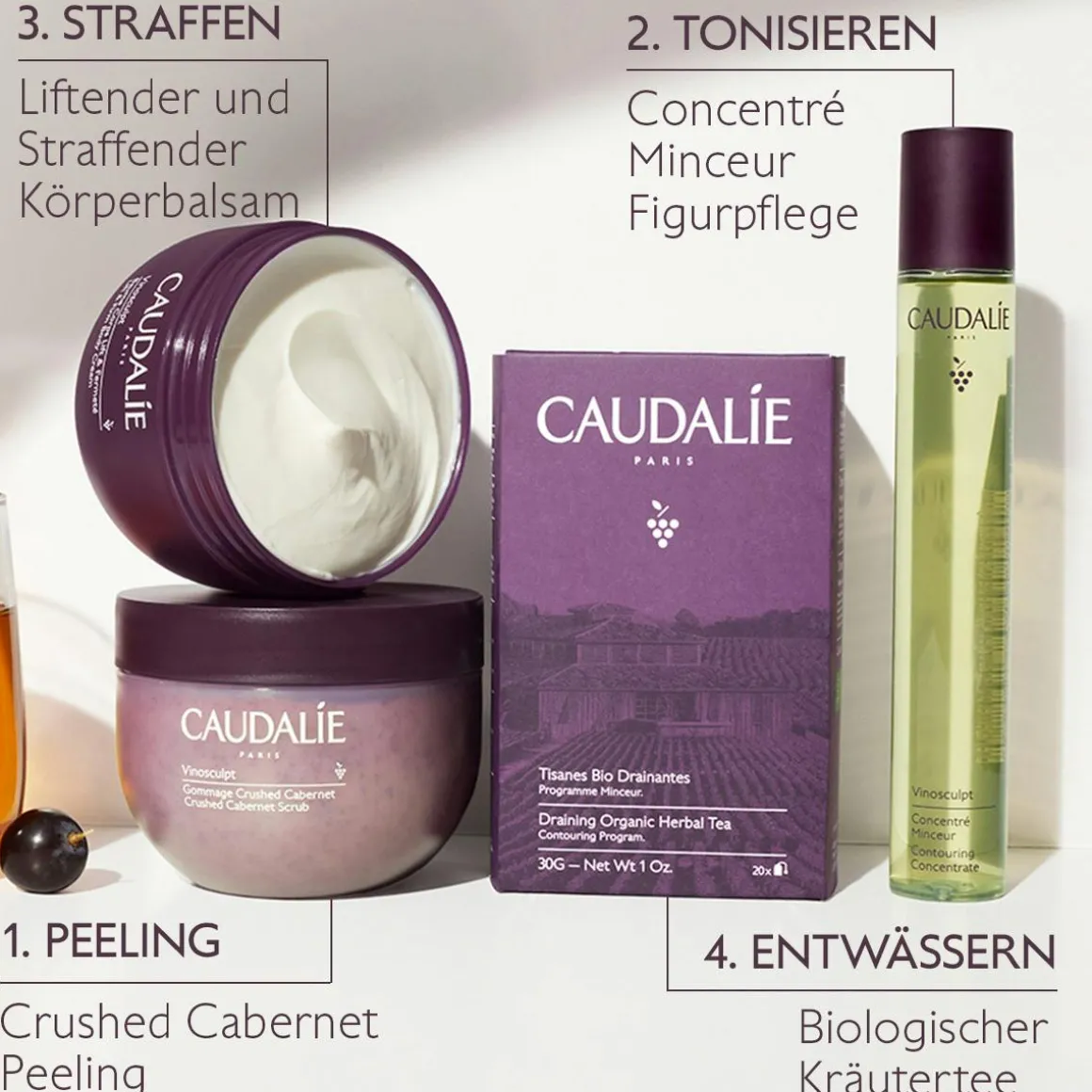 Crushed Cabernet Peeling mit Honig